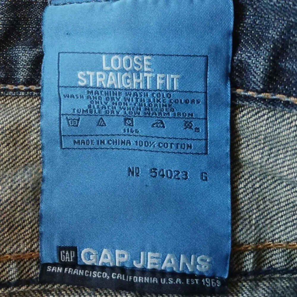 Gap Mens 1969 Straight Fit Denim Jeans Medium Wash Cotton Casual Wear Size 36/34 - Picture 12 of 16